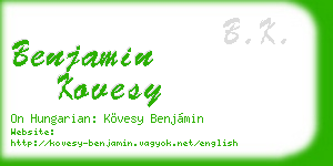 benjamin kovesy business card