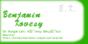 benjamin kovesy business card